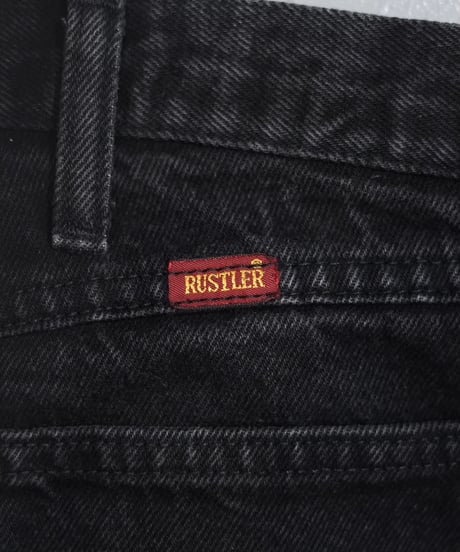 【CHILK x moka exhibition】1990s RUSTLER back paint black denim pants