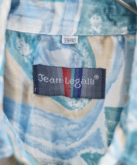 1990s Jean Legalli shiny fabric all over pattern shirt