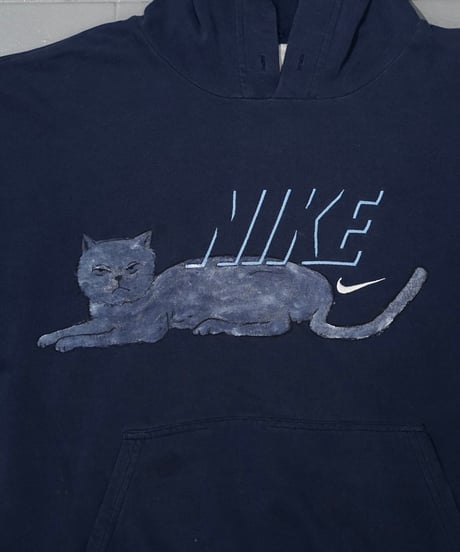 【CHILK x moka exhibition】NIKE embroidered logo paint hoodie