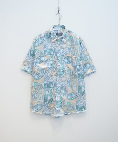 1990s Jean Legalli shiny fabric all over pattern shirt