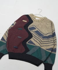 1990s tosani abstract pattern acrylic knit