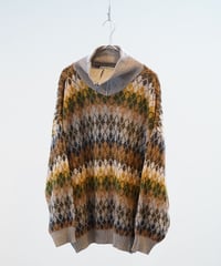 whole pattern half zip knit