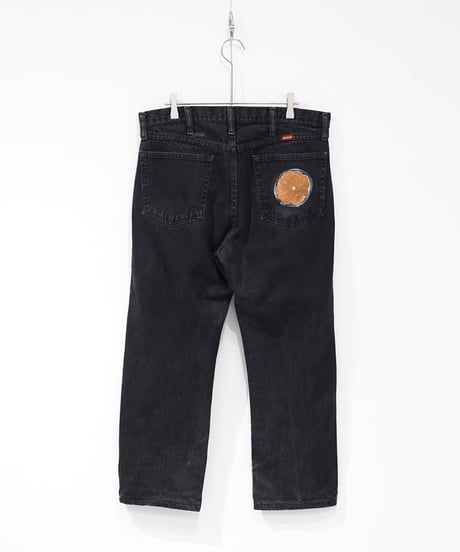 【CHILK x moka exhibition】1990s RUSTLER back paint black denim pants
