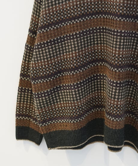 JANTZEN borderline all over pattern acrylic knit