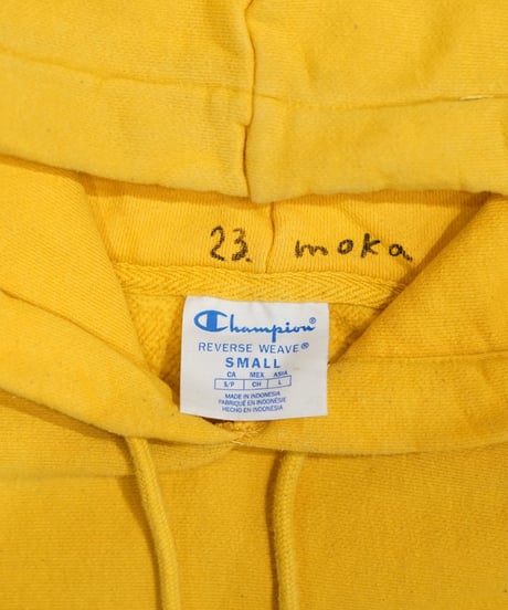 【CHILK x moka exhibition】Champion REVERSE WEAVE embroidered logo paint hoodie
