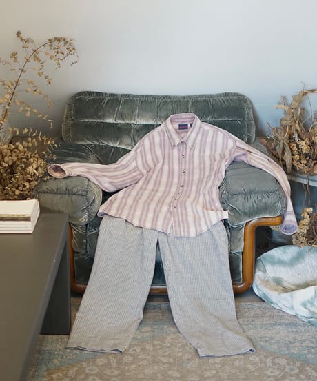 1990s DAKOTA stripe pattern shirt