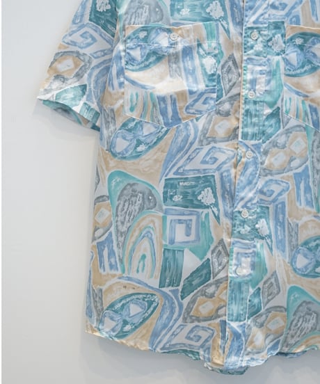 1990s Jean Legalli shiny fabric all over pattern shirt
