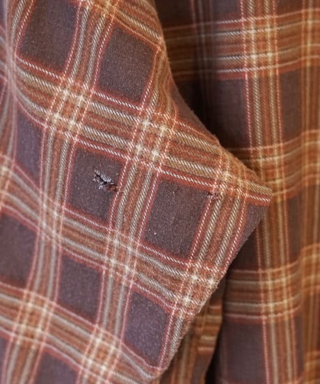 1980s HABAND printed flannel shirt (orange×brown)
