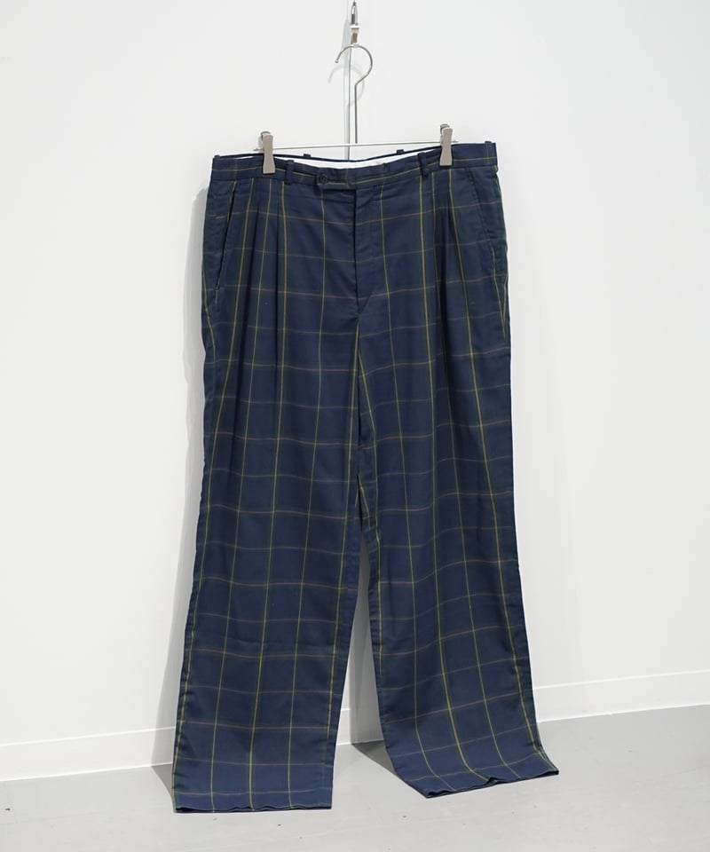 チェック スラックス パンツ Plaid Slacks Pants# チェックワイドスラックスパンツ※一部店舗のみ入荷