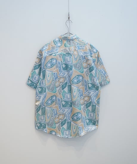 1990s Jean Legalli shiny fabric all over pattern shirt