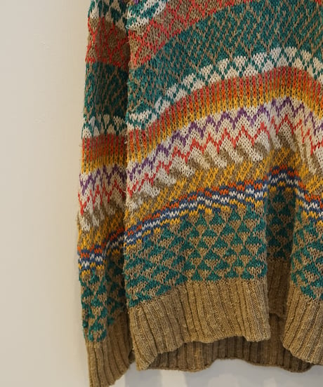 mid length multicolor linen knit