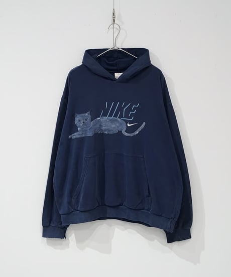 【CHILK x moka exhibition】NIKE embroidered logo paint hoodie