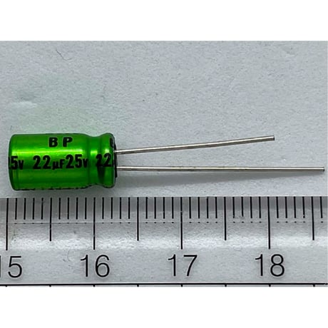 オーディオ用電解コンデンサ 両極性 22μF 25V 85℃ ±20% UES1E220MEM (1個) (ニチコン)
