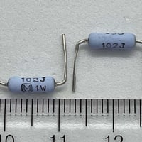 酸化金属皮膜抵抗器 1kΩ, 1W, ±5%  ERG1SJ102P (2本)   (Panasonic)