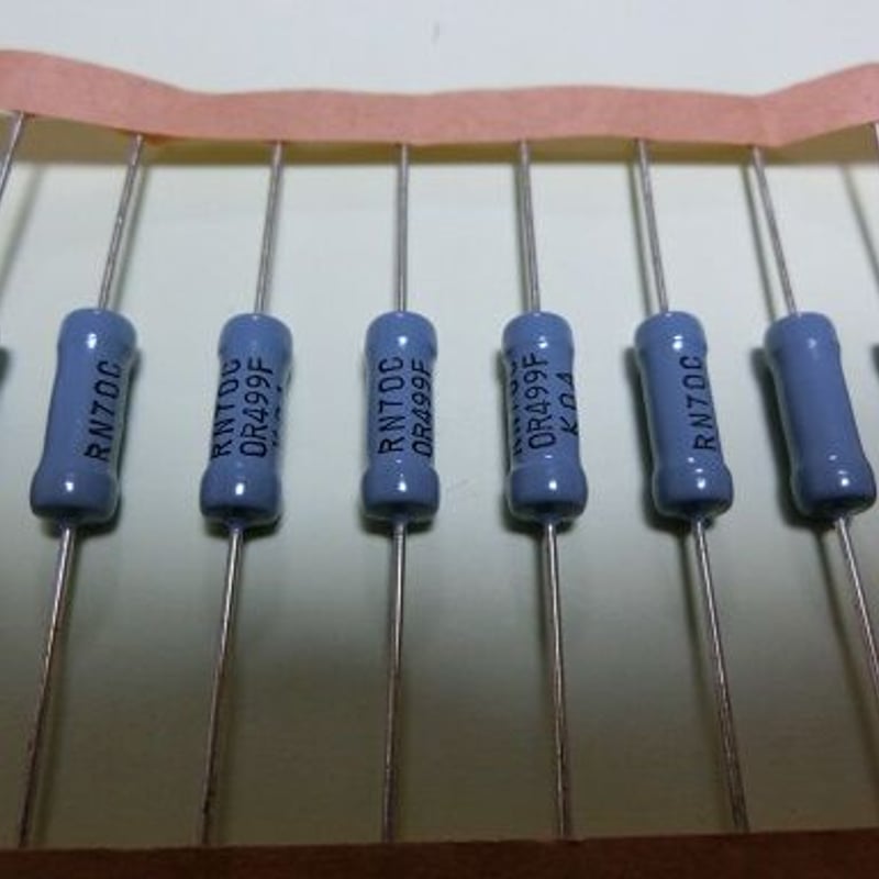 塗装絶縁型精密級金属皮膜固定抵抗 RNS1CCT521A F (2本) 0.499Ω 1W