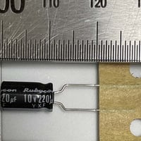 アルミ電解コンデンサ  220μF 10V 105℃ ±20% 10YXF220M (2個) ルビコン (Rubycon)