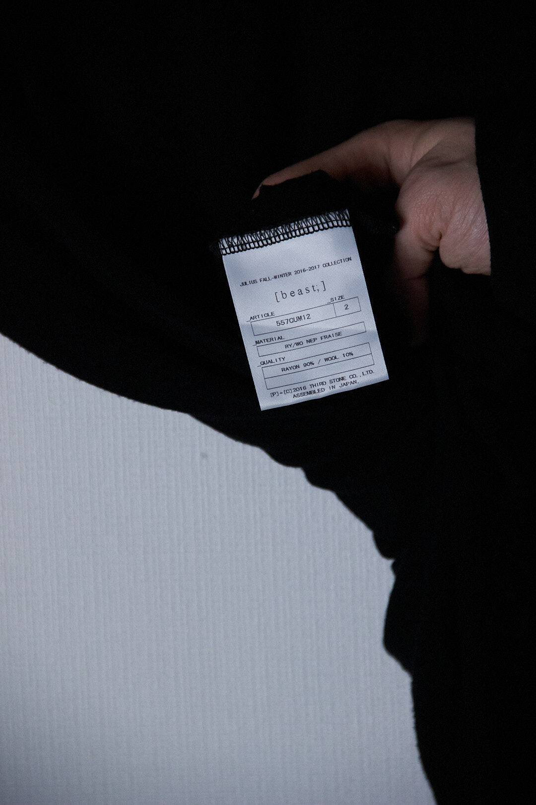 Julius AW16 Beast Drape Longsleeve Top - 557CUM