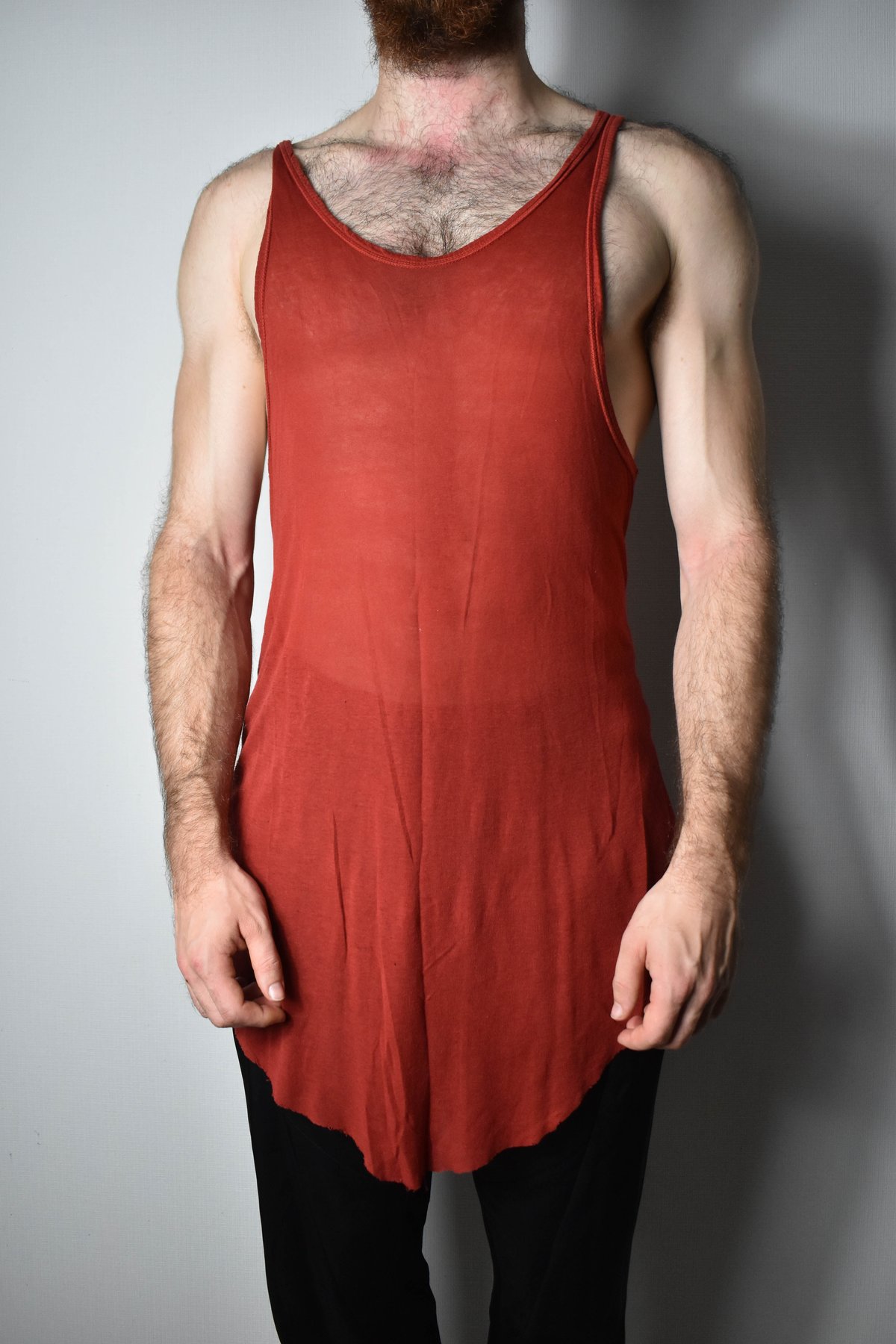トップス Boris Bidjan Saberi TANK0 Boris Bidjan Saberi TANK0.1 Elongated Ribbed Tank Top | Elixirgallery