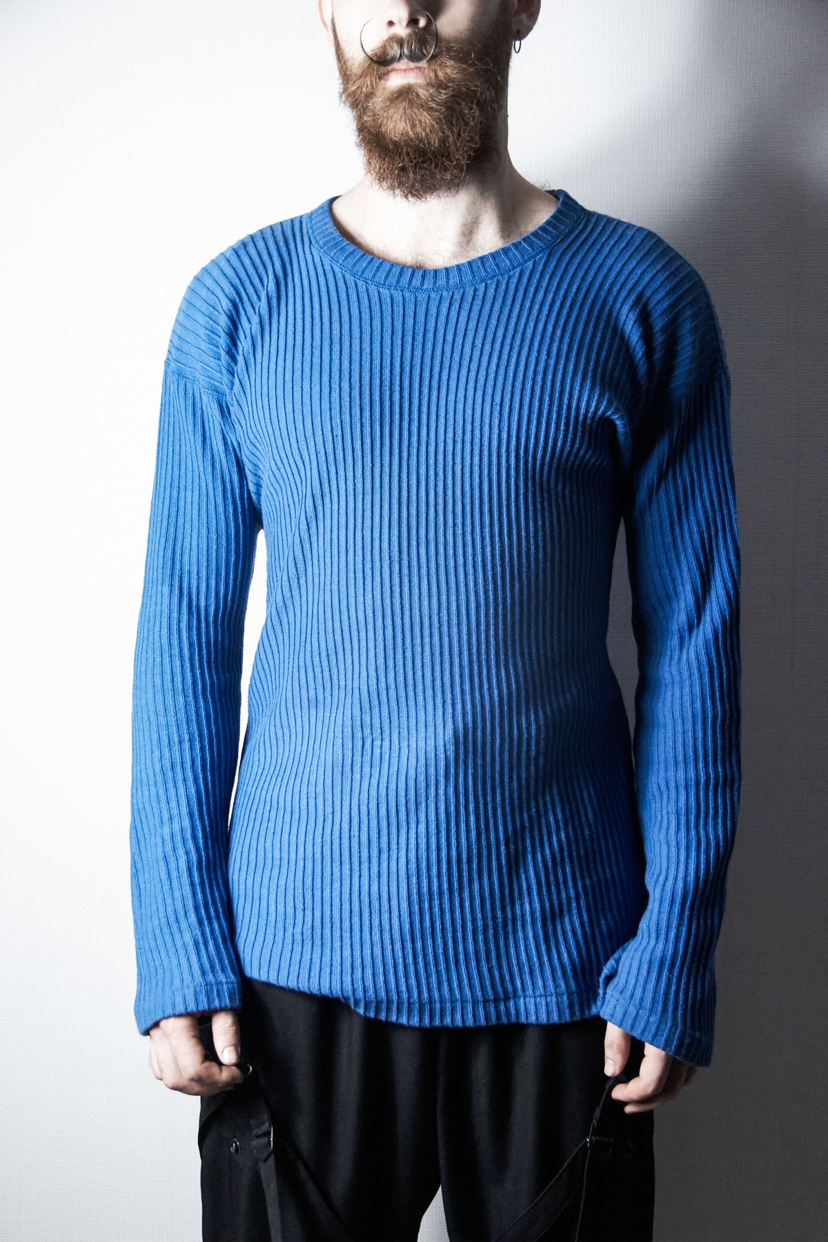 トップス Yohji Yamamoto 90s Blue L/S Knit Yohji Yamamoto 90s Blue L/S Knit Sweater Used Casual Slim