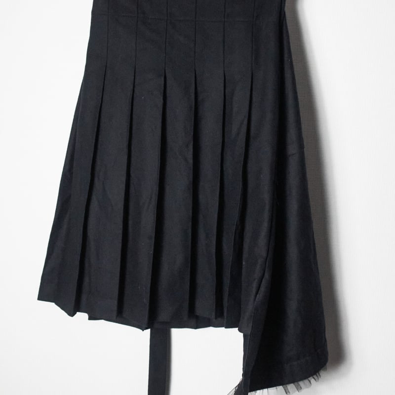 驚きの価格 Skirt Wrap WORSTED ブラックスチュワート 83cm WOOL ...