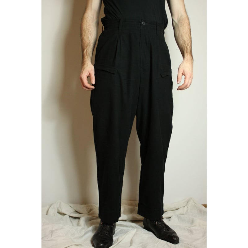 yohji yamamoto POUR HOMME◇カーゴパンツ/3/コットン/BLK/HK-P18-015/17AW