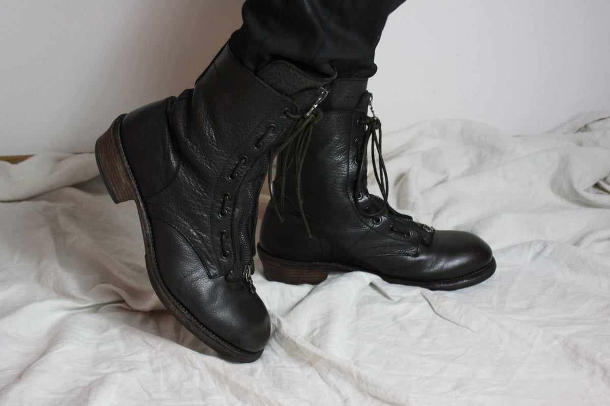 JULIUSユリウスミリタリー コンバット ブーツ 217FWM4 size3 Cow Skin