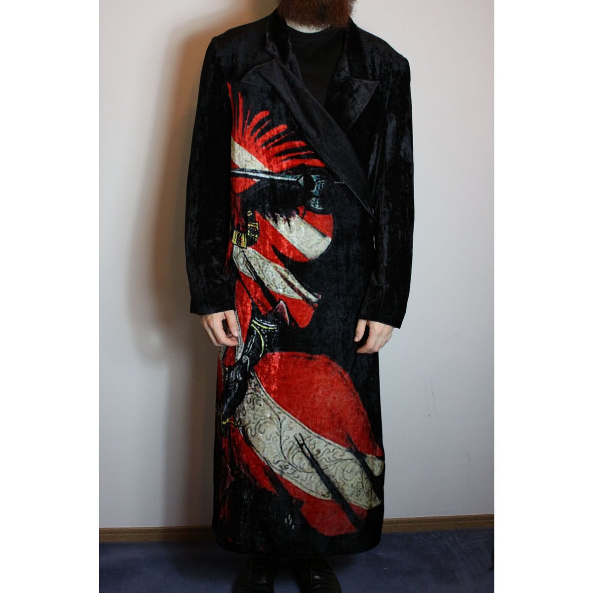 Yohji Yamamoto 20SS Velvet Knight Coat - HN-D13