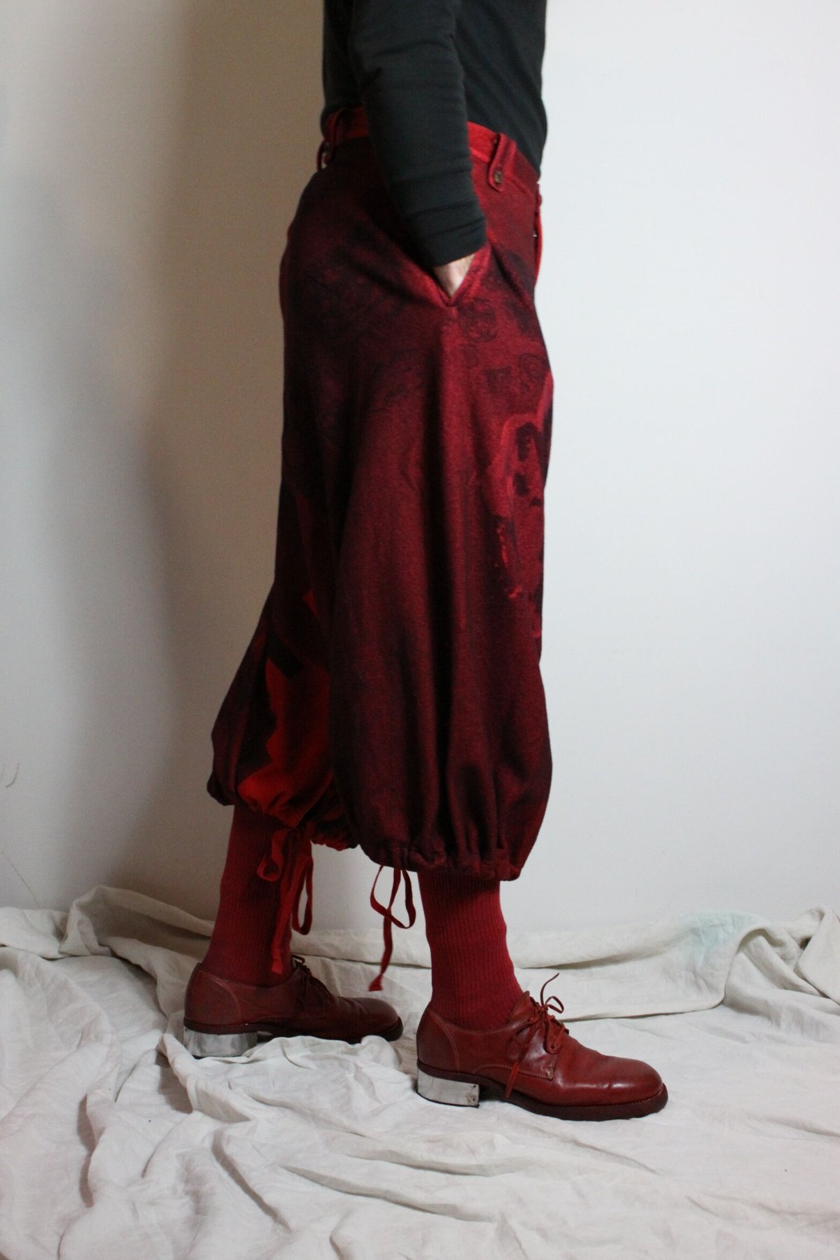 Yohji Yamamoto AW18 Red Skirt Pants - HV-S24-81