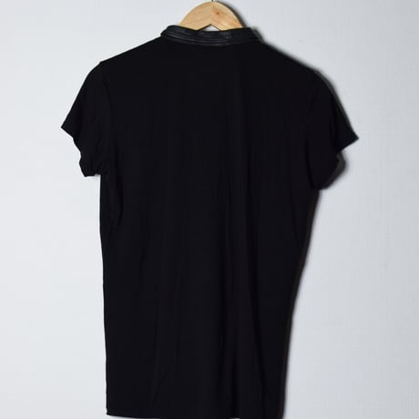 Julius SS08 Leather Collar Polo Shirt