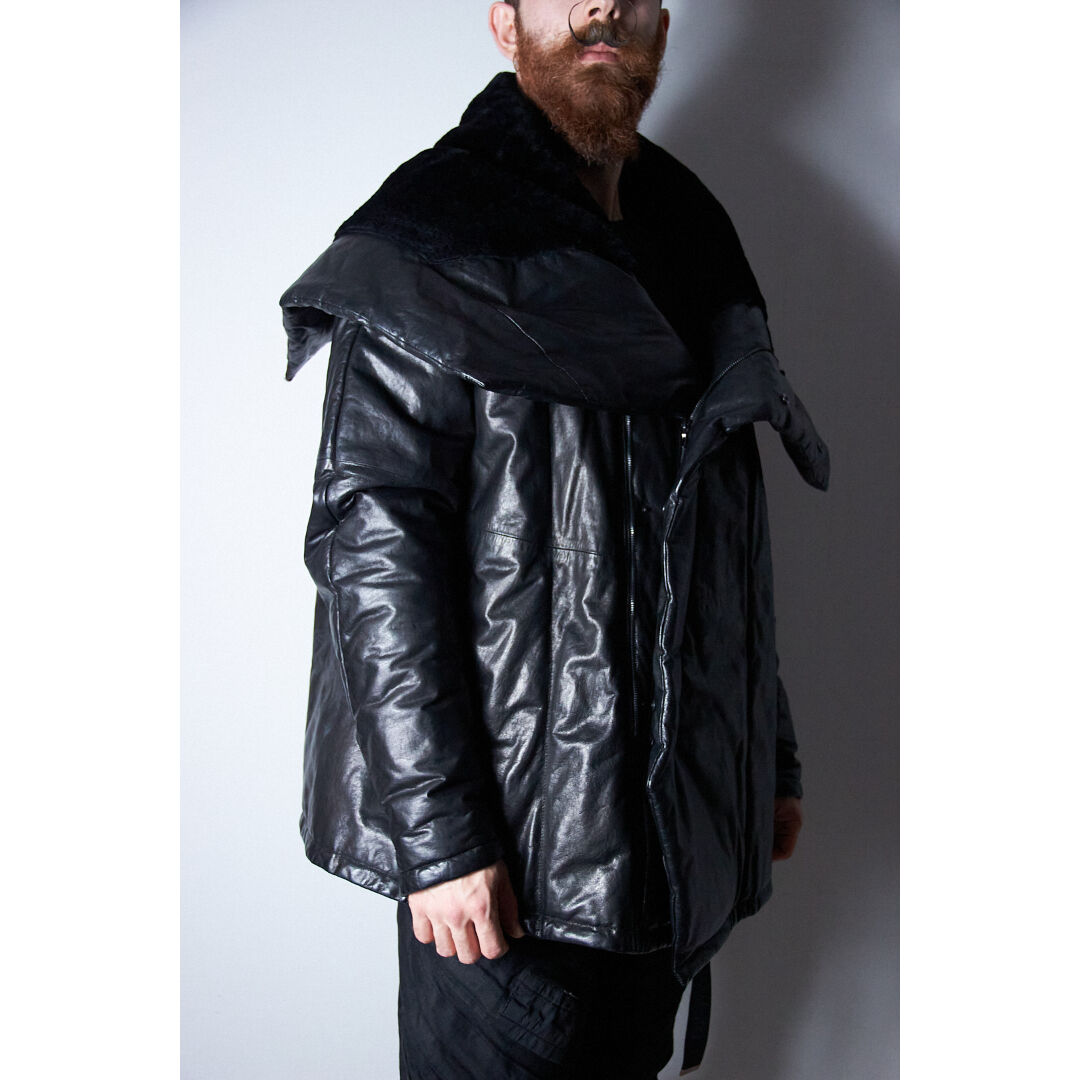 ジャケット・アウター Julius Deformation Leather Jacket Julius Black Dimensional Leather Jacket Julius