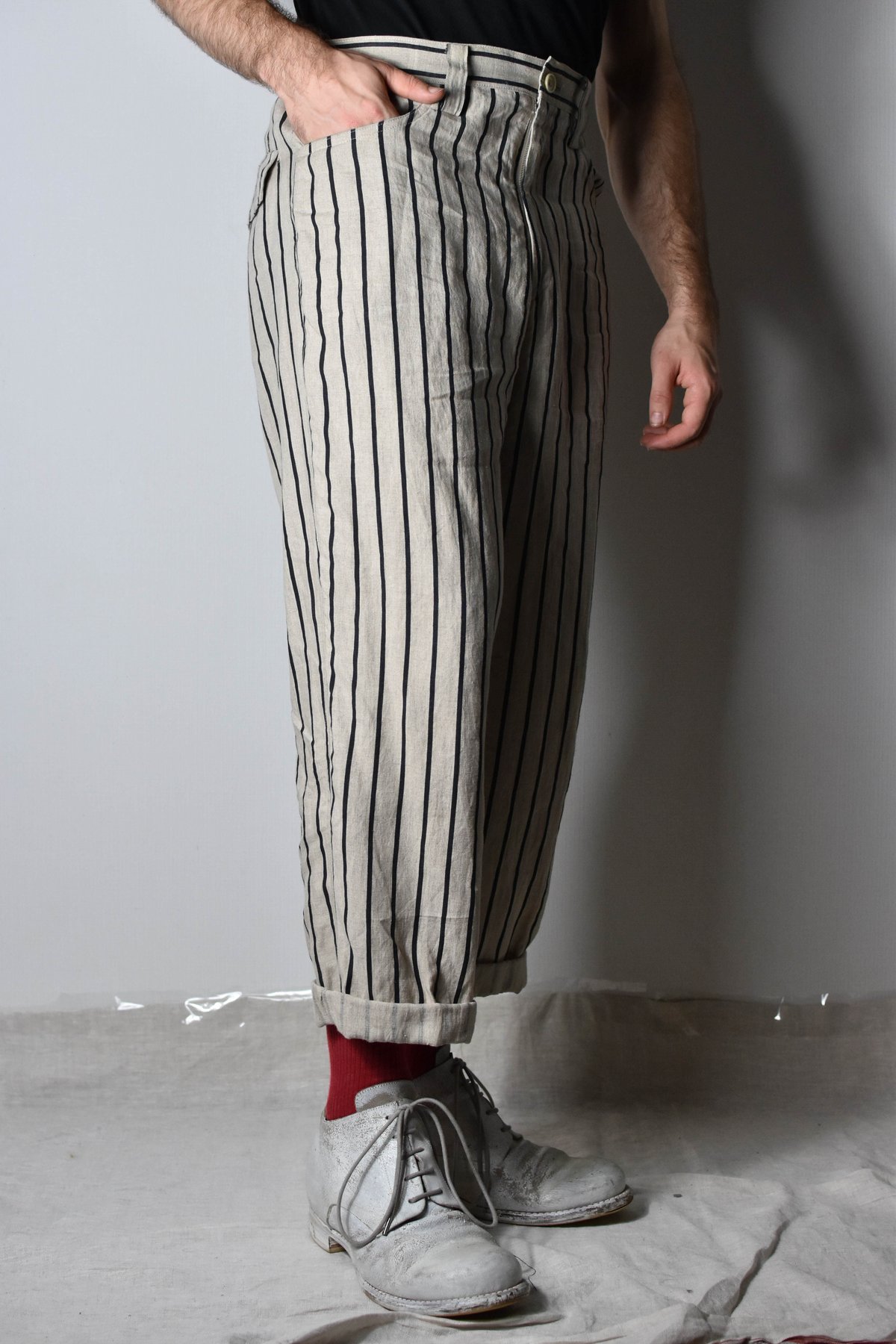 Yohji Yamamoto SS06 Striped Linen Pants - HR-P2