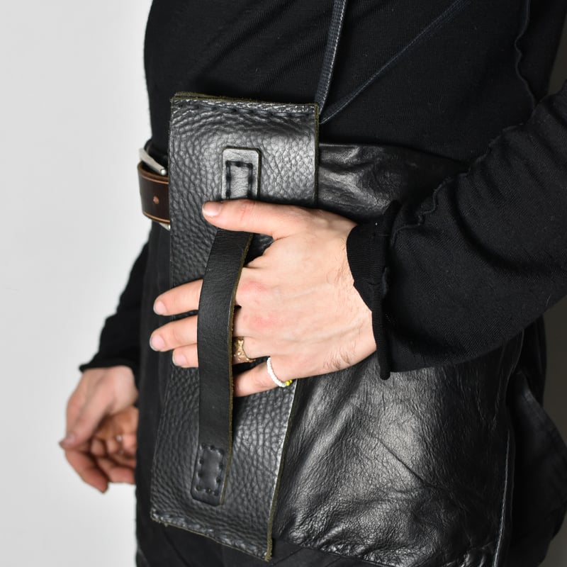 美品 BORIS BIDJAN SABERI レザーバッグ Boris Bidjan Saberi レースディテール トートバッグ | ブラック