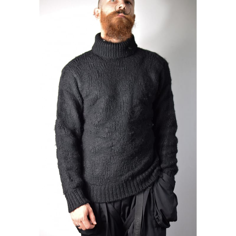 Yohji Yamamoto AW98 Black Distortion Knit - HY- Yohji Yamamoto AW98 Black Distortion Knit - HY-