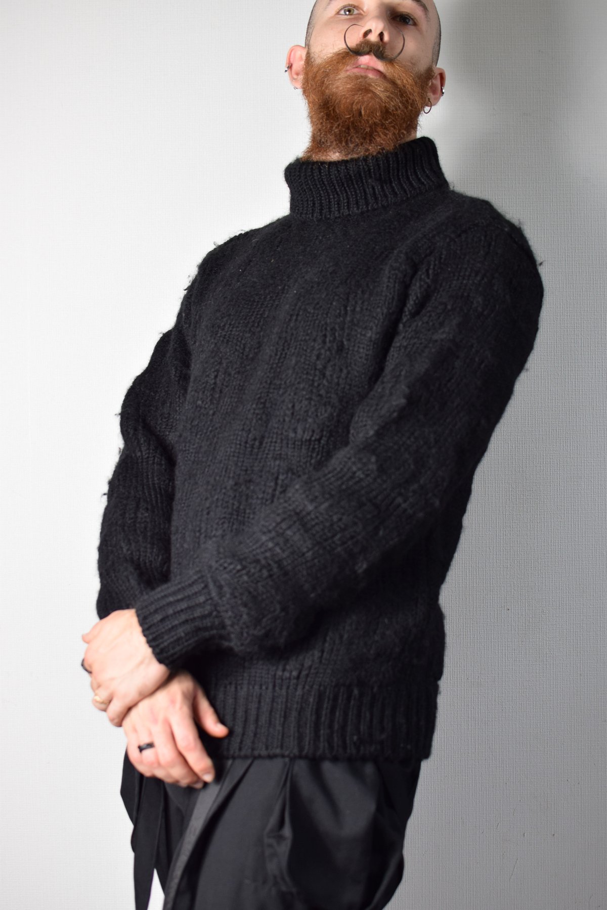 Yohji Yamamoto AW98 Black Distortion Knit - HY- Yohji Yamamoto AW98 Black Distortion Knit - HY-