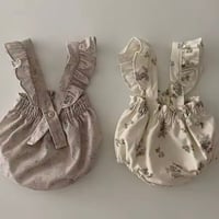 フローラルレースロンパース