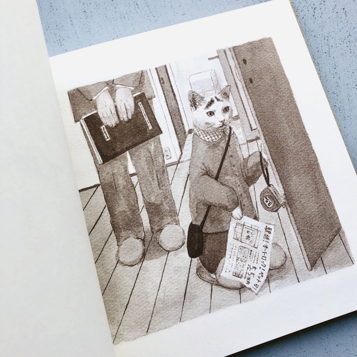 出口かずみさん作品原画小八「ポチッとな」