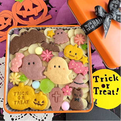ハロウィンクッキー缶 【四角缶】