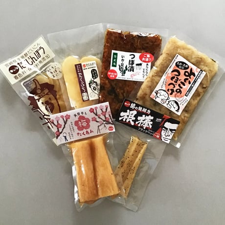 【送料込み】いろいろな味を少しずつ！よくばりつぼ漬6種セット