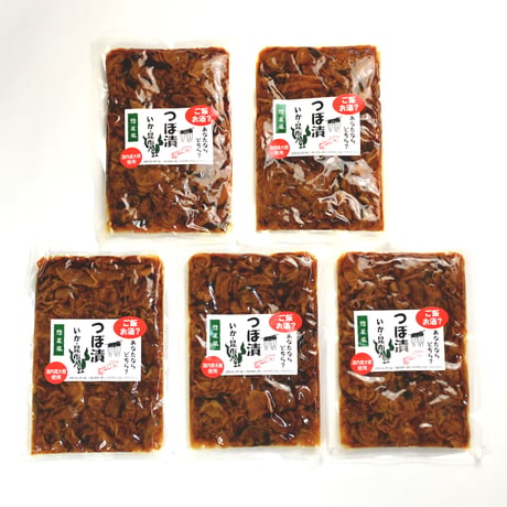 【ポスト投函送料込】【珍味風】つぼ漬いか・昆布入　１２０ｇ　５袋セット　※日時指定・代引き不可