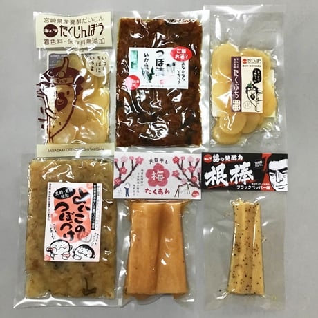【送料込み】いろいろな味を少しずつ！よくばりつぼ漬6種セット