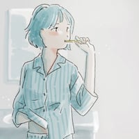 【スクエアステッカー3】寝ぐせ