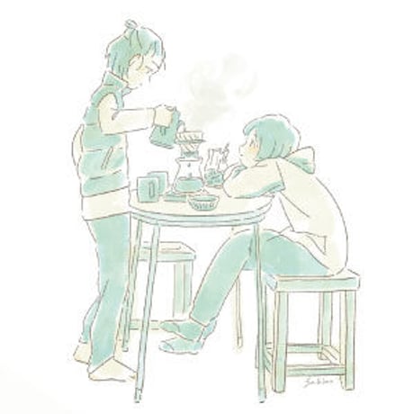 【スクエアステッカー4】coffee