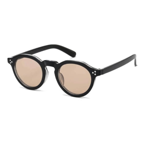 【 Select 】Vintage Retro Crown Pant Frame Sunglasses (Black/Beige)
