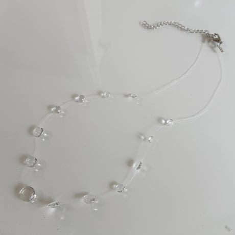 2603NC0378 / Mini clear beads Necklace（Clear）