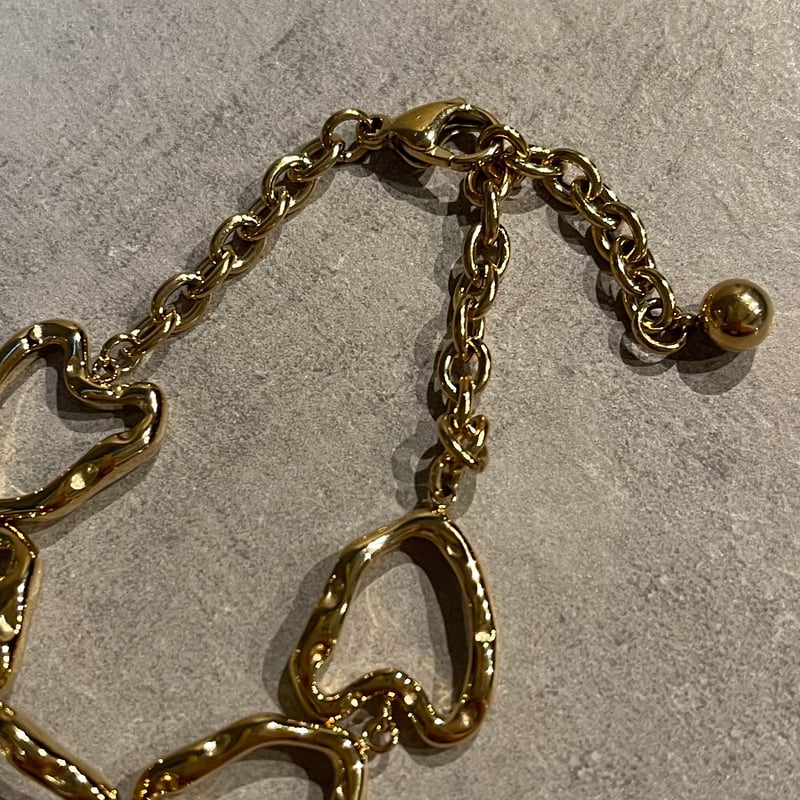 2508BR0092 / Heart motif Connect bracelet（Gold）