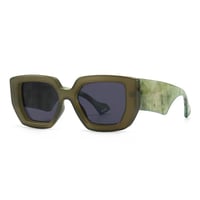 【 Select 】 Retro Oversized Square Sunglasses (Olive)
