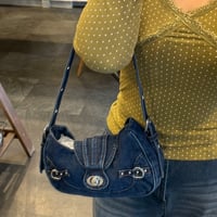 2605BG052(S)/ Denim Mini Shoulder Bag (Dk.Blue)