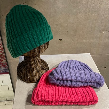 SEL251110BN(S) / Handmade Knit Beanie Hat（Black）