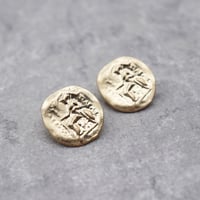 Vintage Disco Coin Minimalist Earrings（GLD） / 2102_ER102