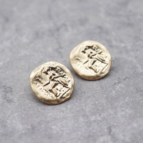 Vintage Disco Coin Minimalist Earrings（GLD） / 2102_ER102